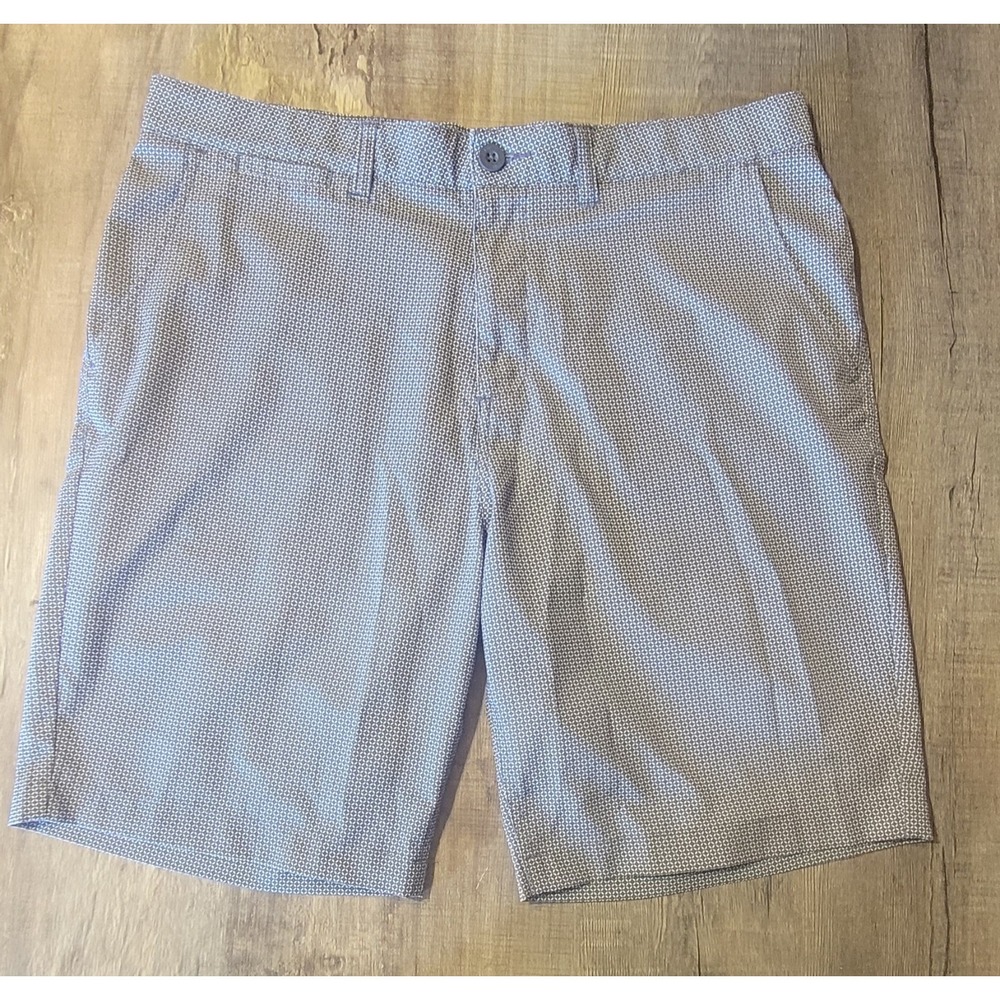 Johnnie-O Shorts Mens 34 Blue Geometric Print Chino Performance Golf Casual
